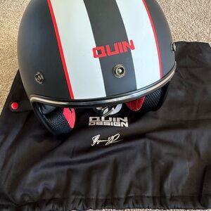 Quin Black and Gray Helmet with Red Accents